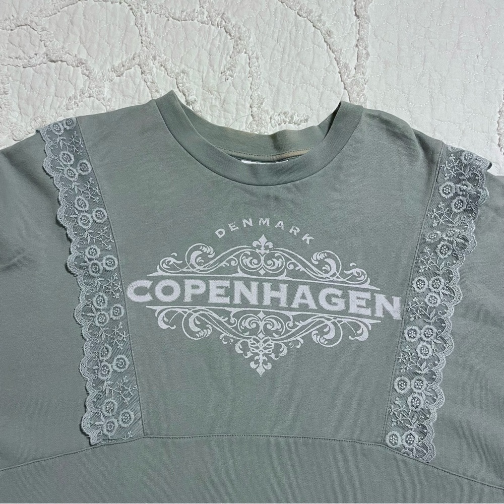 Topshop oversize sweater (size small but fits more medium) teal grey color